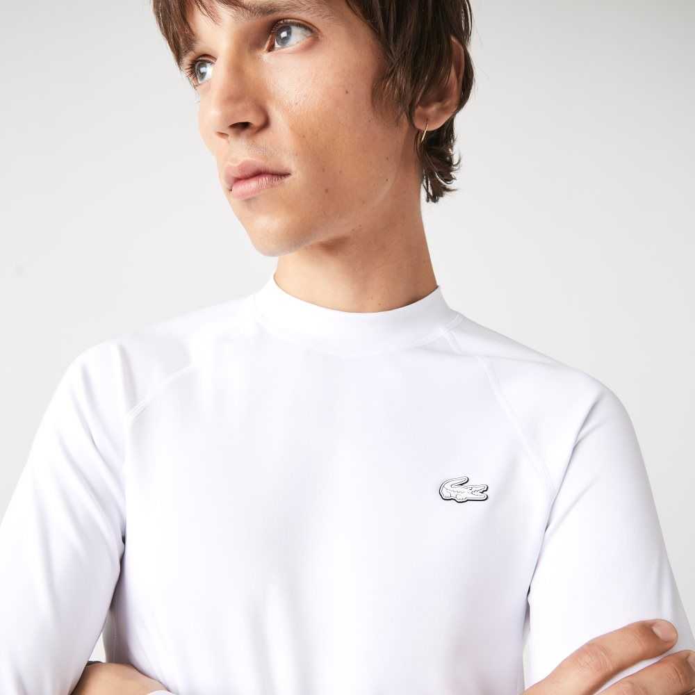 White Lacoste SPORT Thermal T-Shirt | LMSDIZ-165