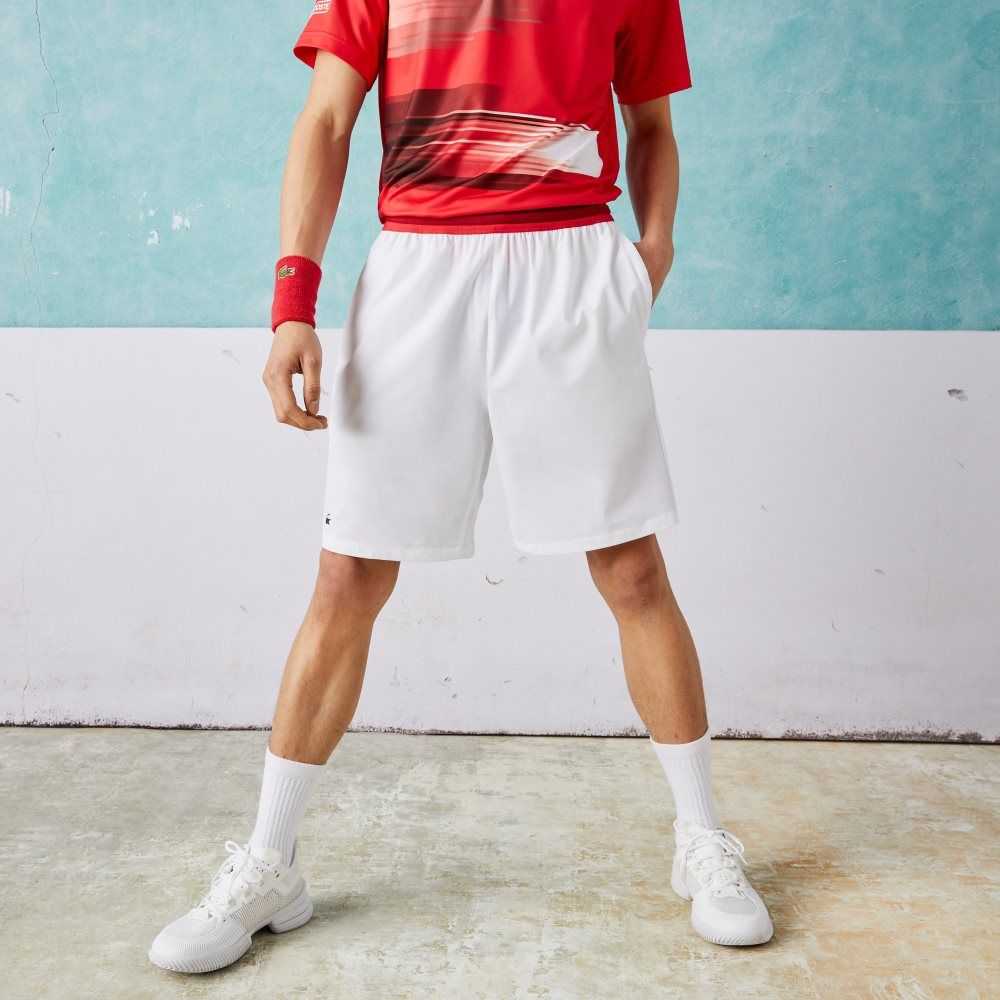 White Lacoste SPORT x Novak Djokovic Light Stretch Shorts | CFXUYD-296