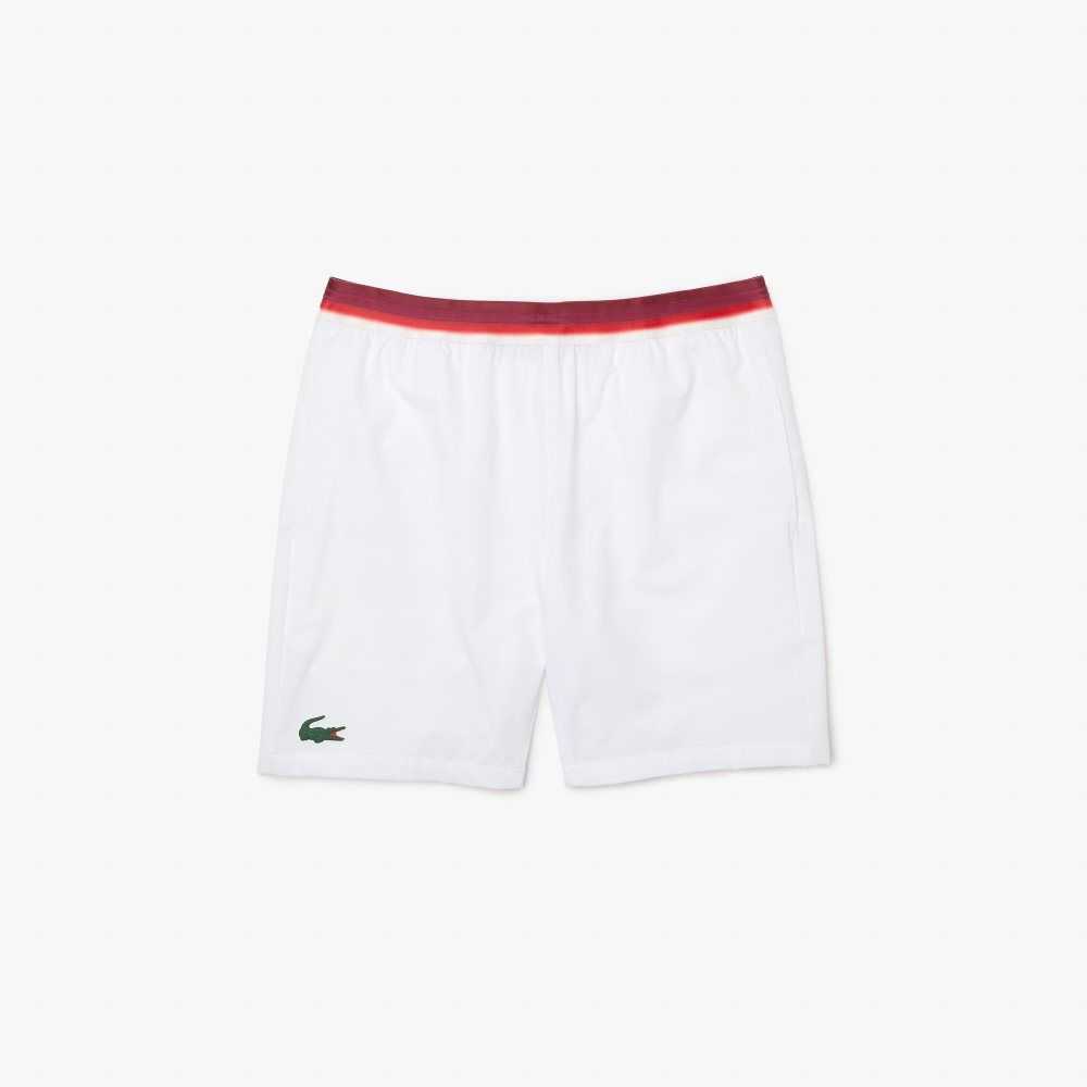 White Lacoste SPORT x Novak Djokovic Light Stretch Shorts | CFXUYD-296