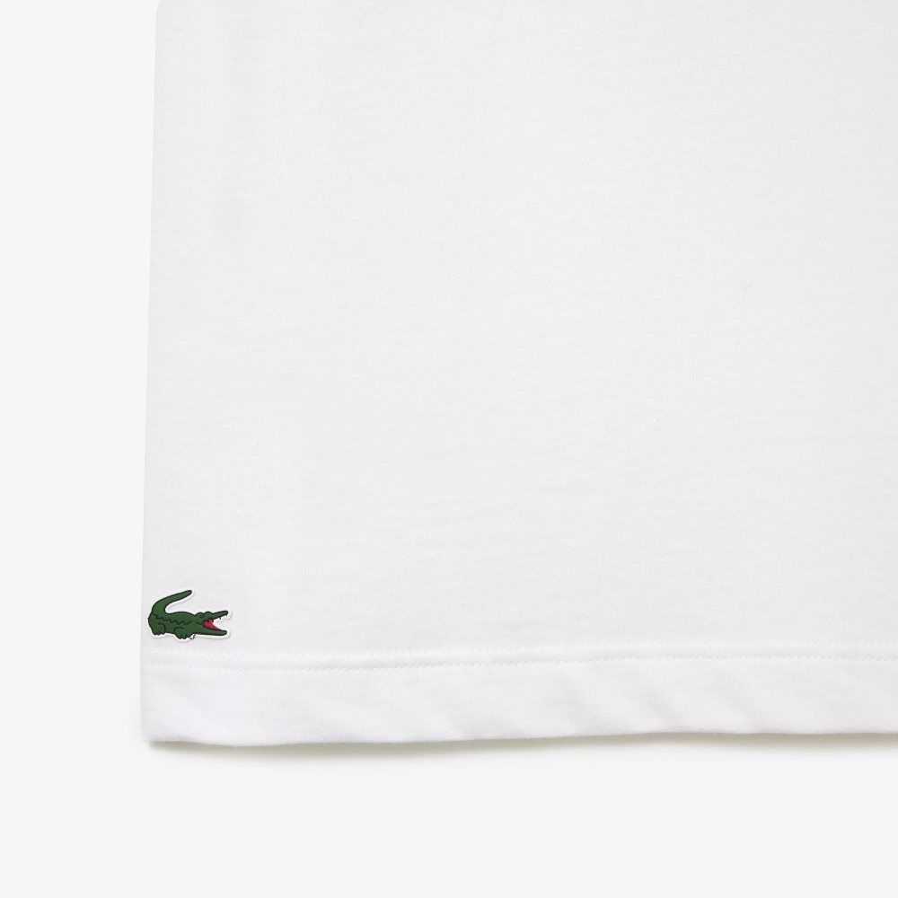 White Lacoste SPORT x Novak Djokovic Printed T-Shirt | VSQAXL-364