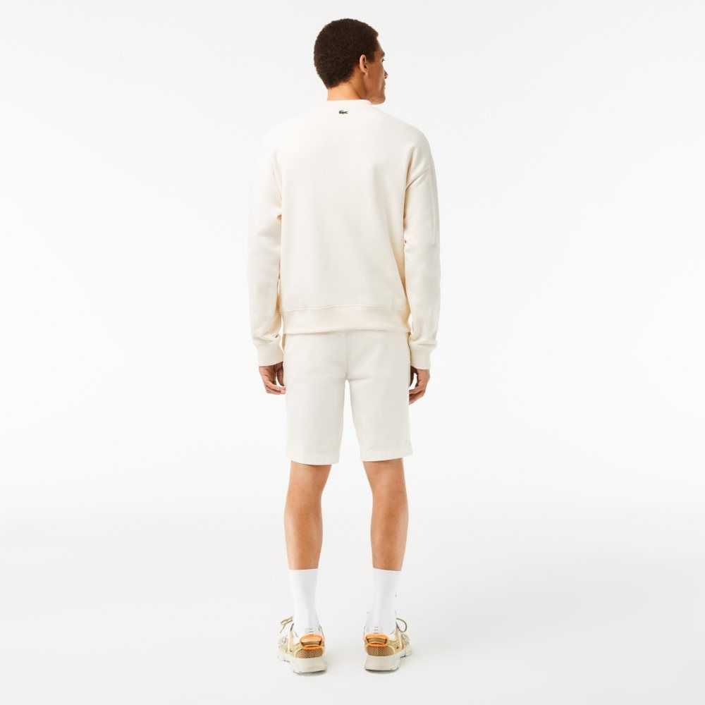 White Lacoste Slim Fit Stretch Cotton Bermuda Shorts | JRBUNY-746