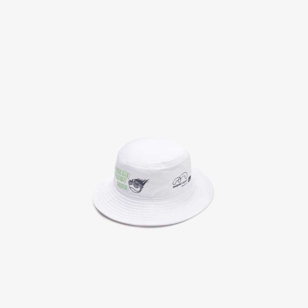 White Lacoste Sport Miami Open Edition Hat | RDEGNW-761