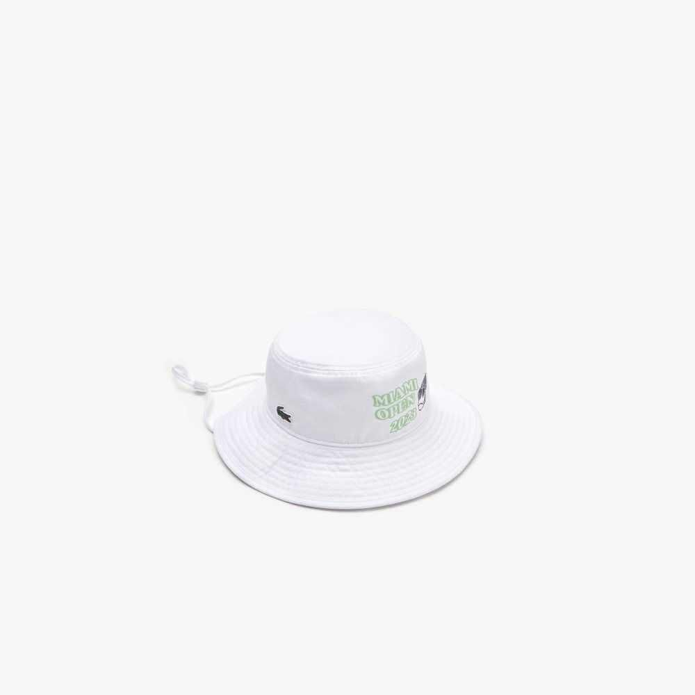 White Lacoste Sport Miami Open Edition Hat | RDEGNW-761