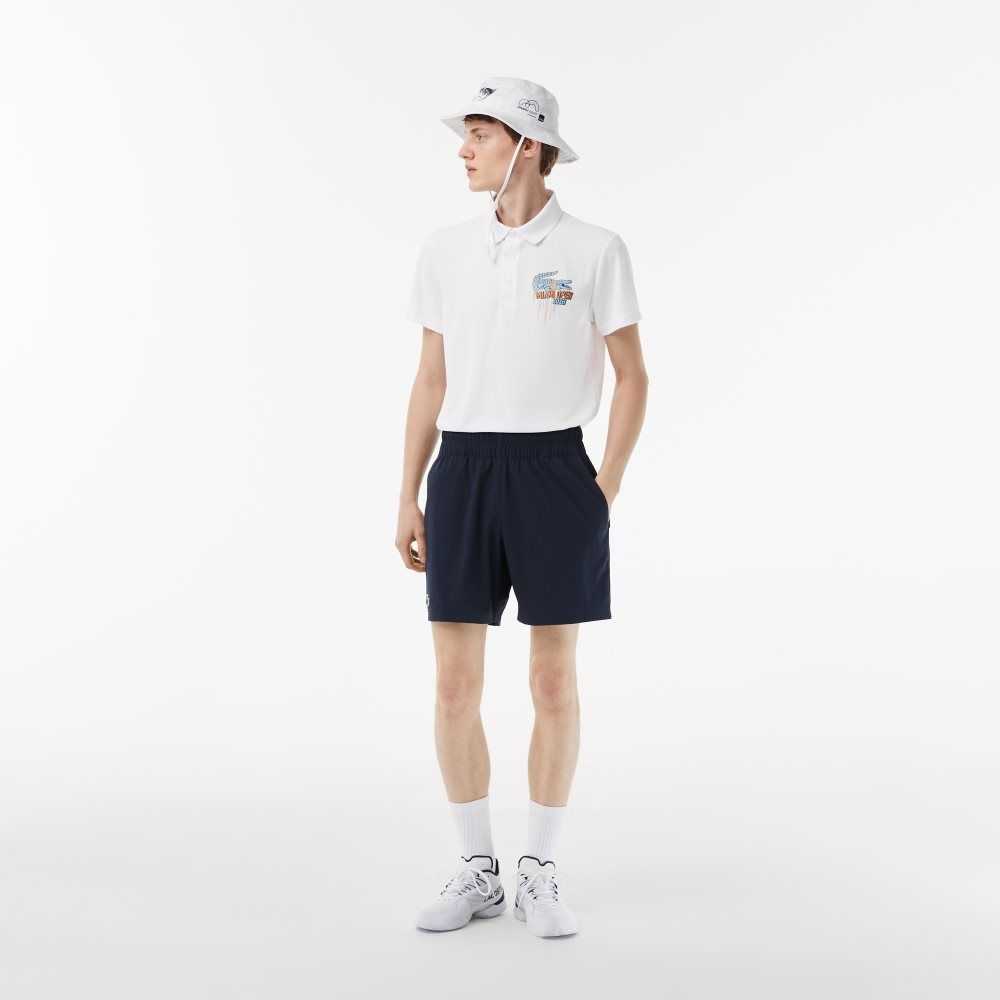 White Lacoste Sport Miami Open Edition Pique Polo | NFTZVR-417