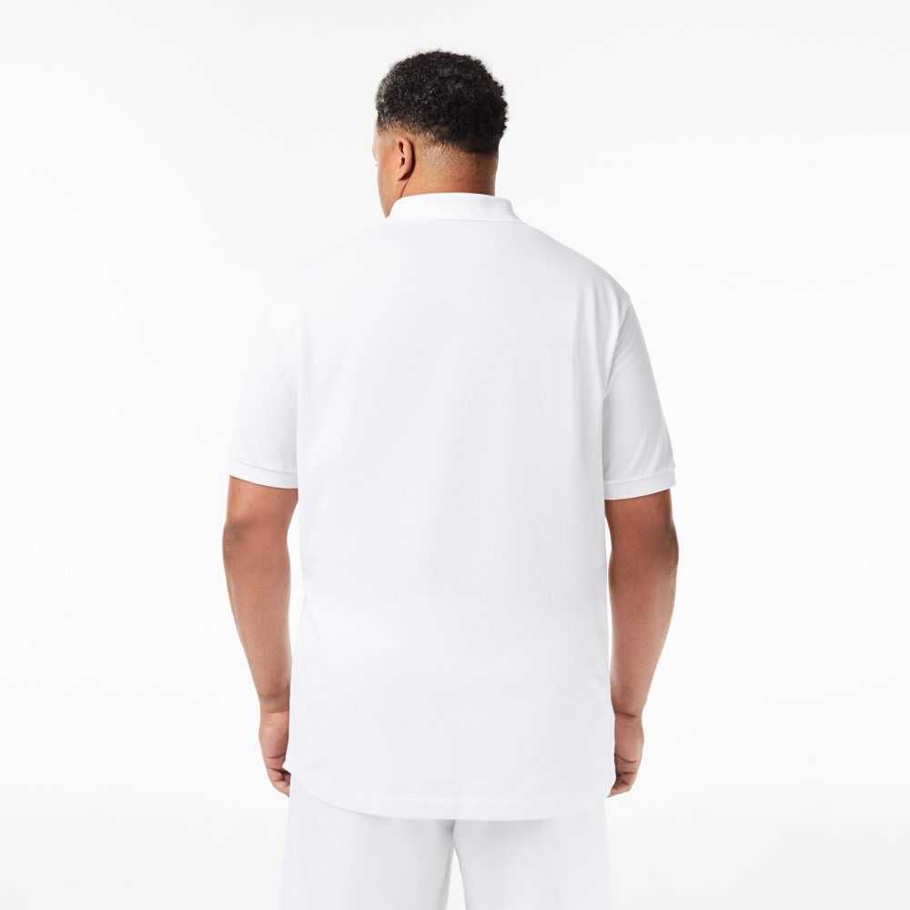 White Lacoste Tall Fit Cotton Petit Pique Polo | UHXZWF-430