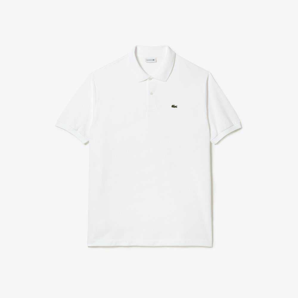 White Lacoste Tall Fit Cotton Petit Pique Polo | UHXZWF-430