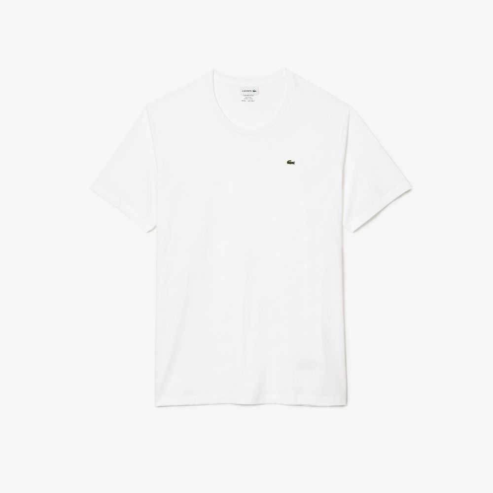 White Lacoste Tall Fit Pima Cotton Jersey T-Shirt | GZCLDO-104