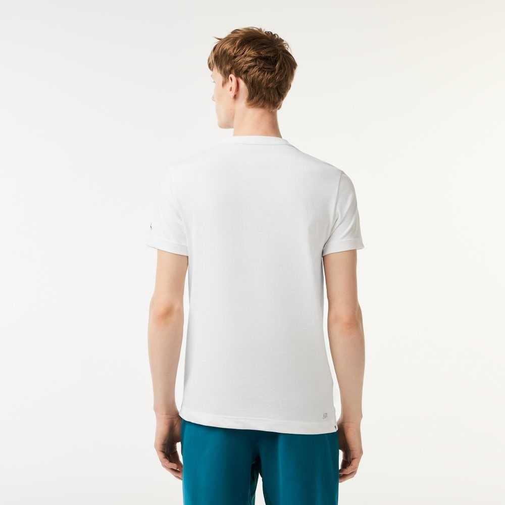 White Lacoste Tennis x Novak Djokovic Regular Fit T-shirt and Cap Pack | NKTPCO-937