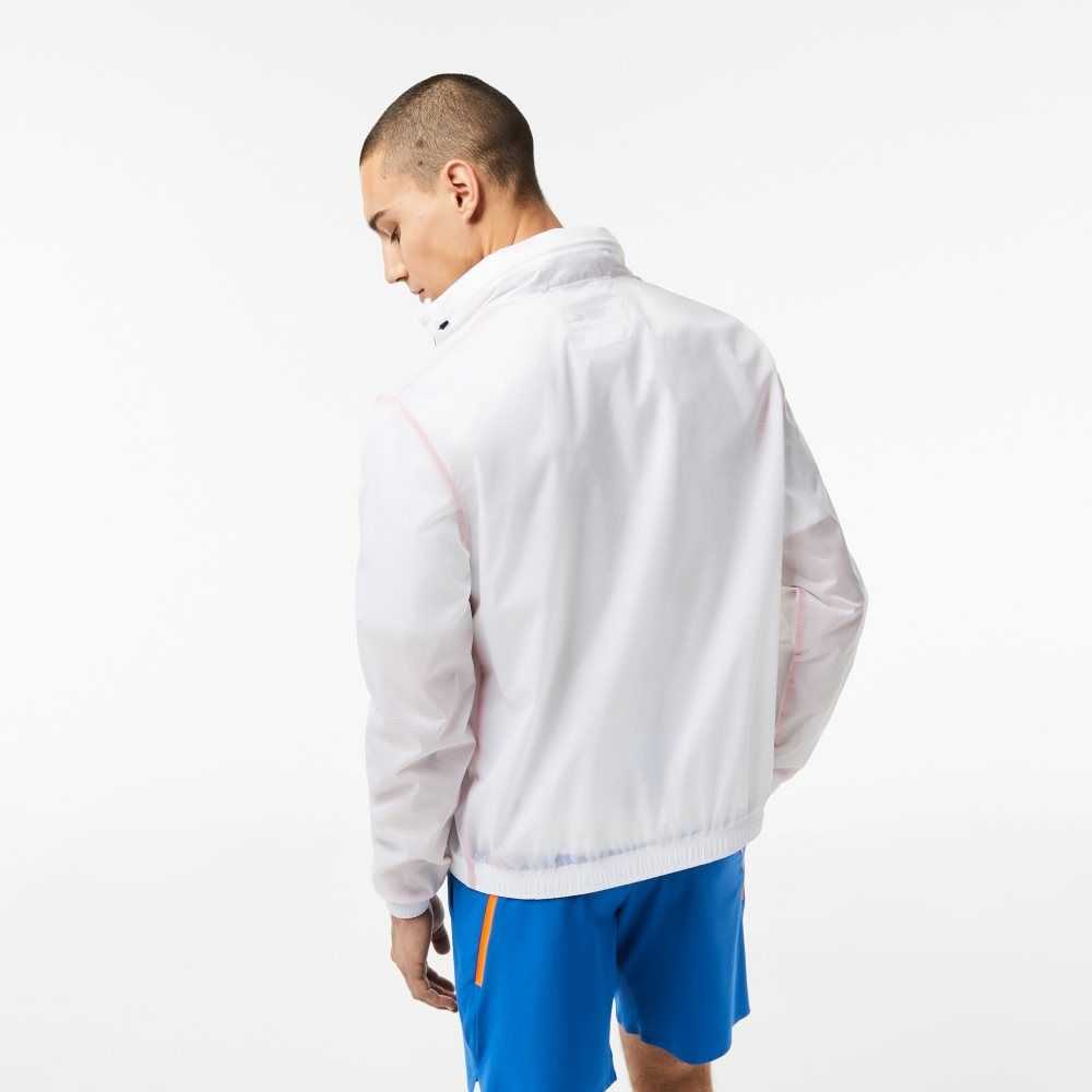 White Lacoste Tennis x Novak Djokovic Zip Jacket | FWPVDS-960