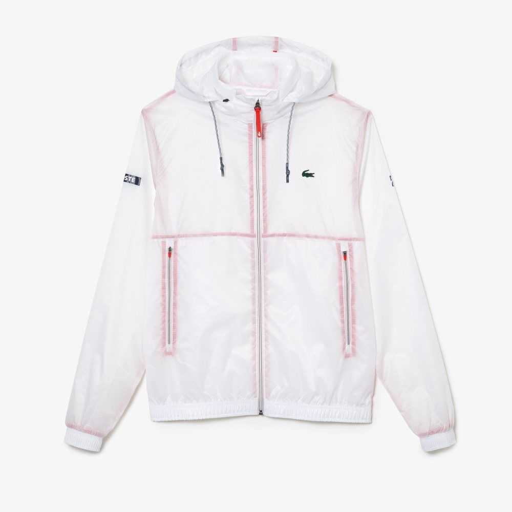 White Lacoste Tennis x Novak Djokovic Zip Jacket | FWPVDS-960