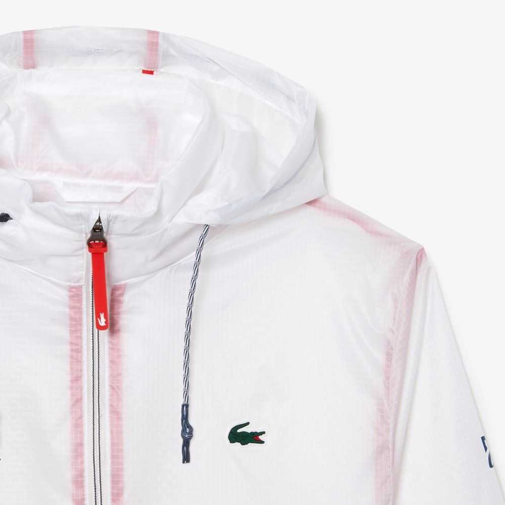 White Lacoste Tennis x Novak Djokovic Zip Jacket | FWPVDS-960