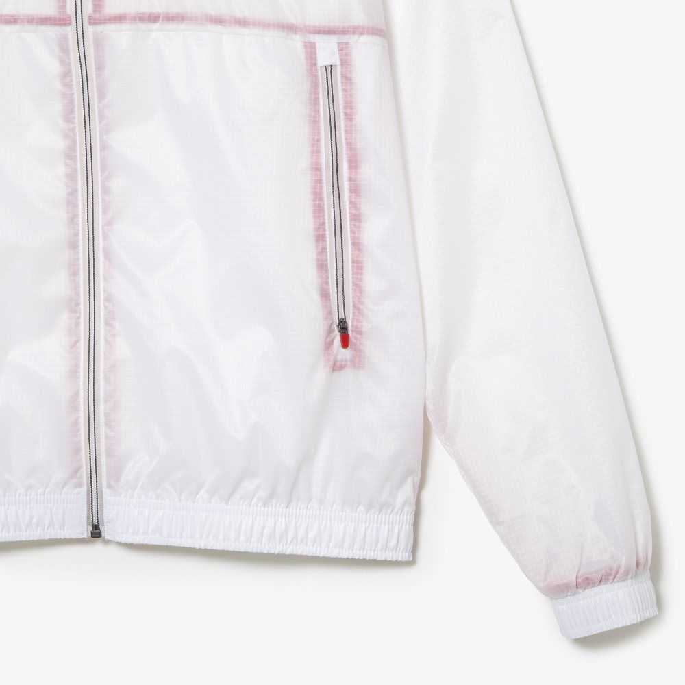 White Lacoste Tennis x Novak Djokovic Zip Jacket | FWPVDS-960