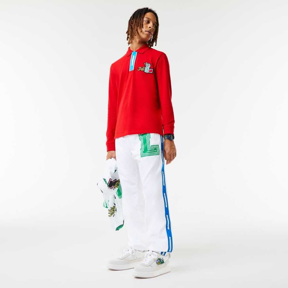 White Lacoste Water-Repellent Trackpants | GBMNVZ-653