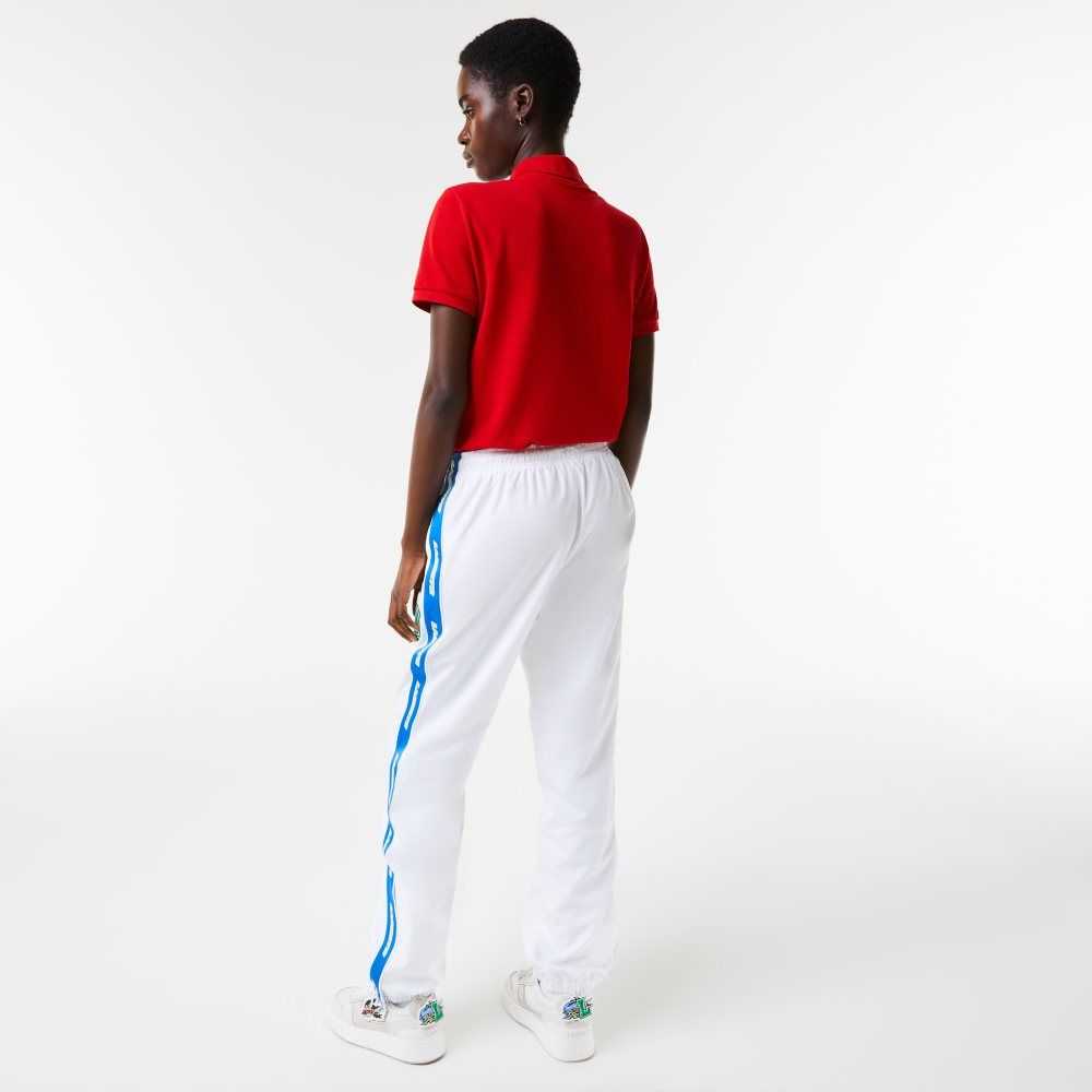 White Lacoste Water-Repellent Trackpants | GBMNVZ-653