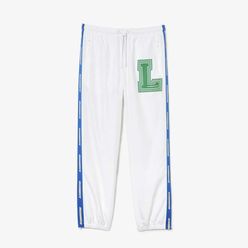 White Lacoste Water-Repellent Trackpants | GBMNVZ-653