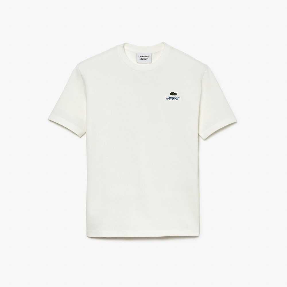 White Lacoste x AWAKE NY Logo Cotton Pique T-shirt | NQJOAK-623