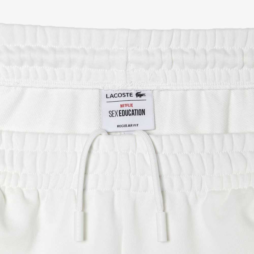 White Lacoste x Netflix Croc Print Track Pants | XTAZGC-046