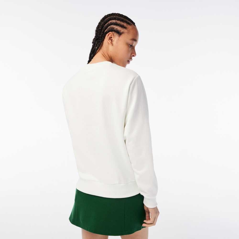 White Lacoste x Netflix Loose Fit Organic Cotton Fleece Sweatshirt | JISUNK-905