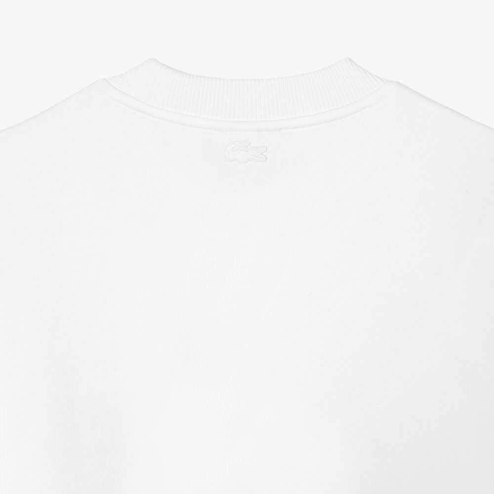 White Lacoste x Netflix Organic Cotton Fleece Print Sweatshirt | FUMSKY-380