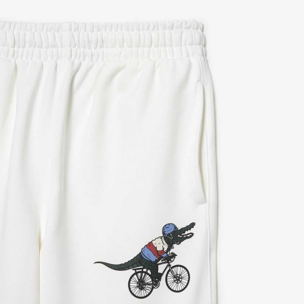 White Lacoste x Netflix Super Soft Track Pants | NEWSIO-279