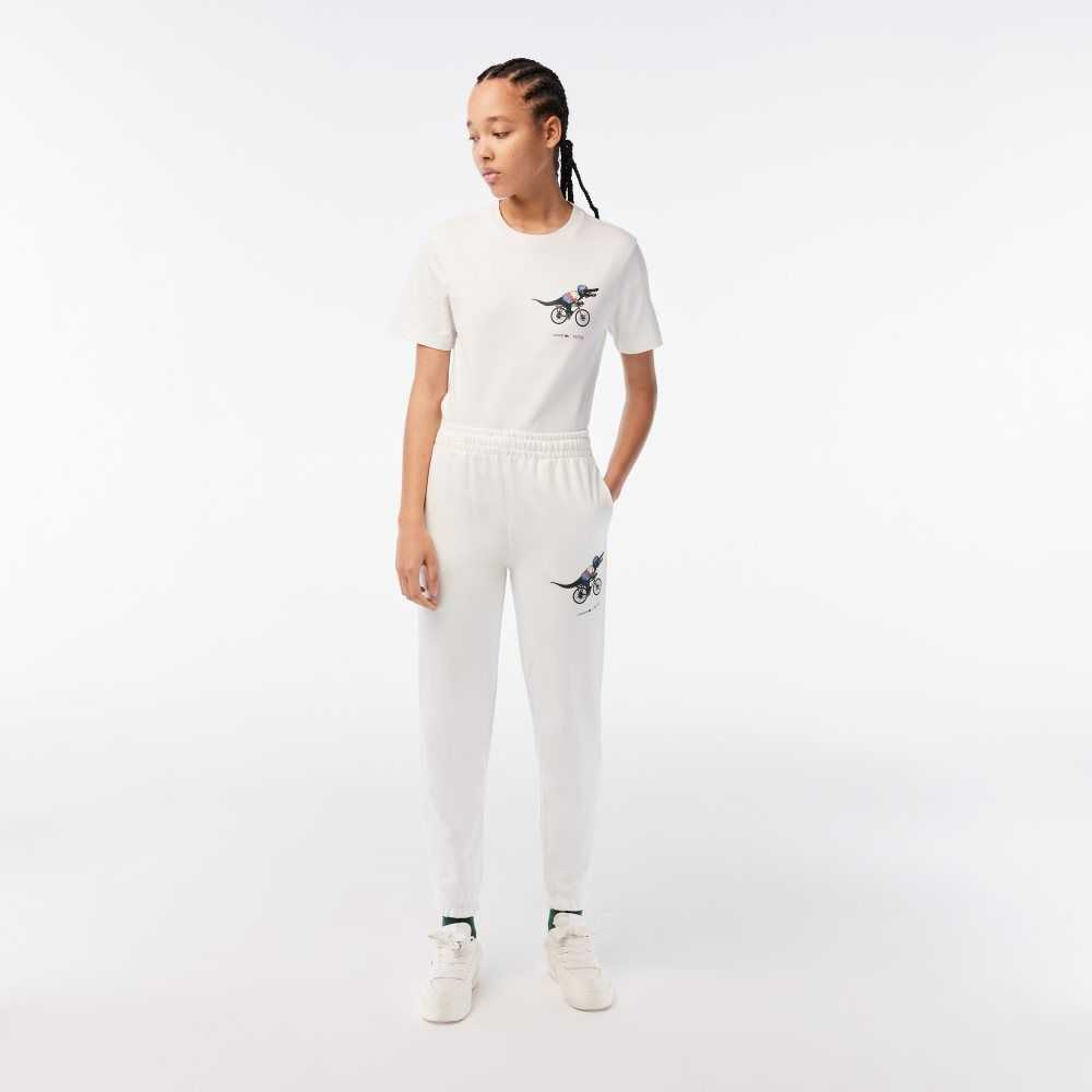 White Lacoste x Netflix Super Soft Track Pants | NEWSIO-279