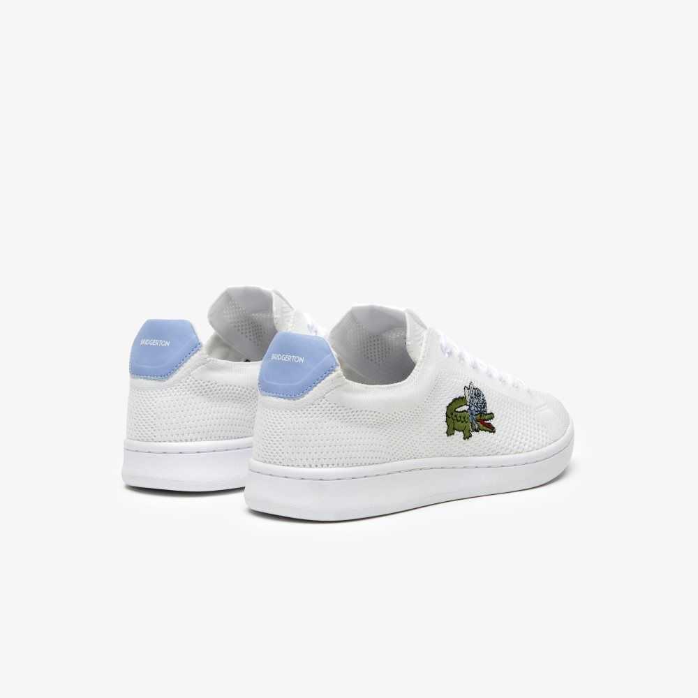 White/Light Blue Lacoste x Netflix Bridgerton Carnaby Piquee Sneakers | WIJMVN-864