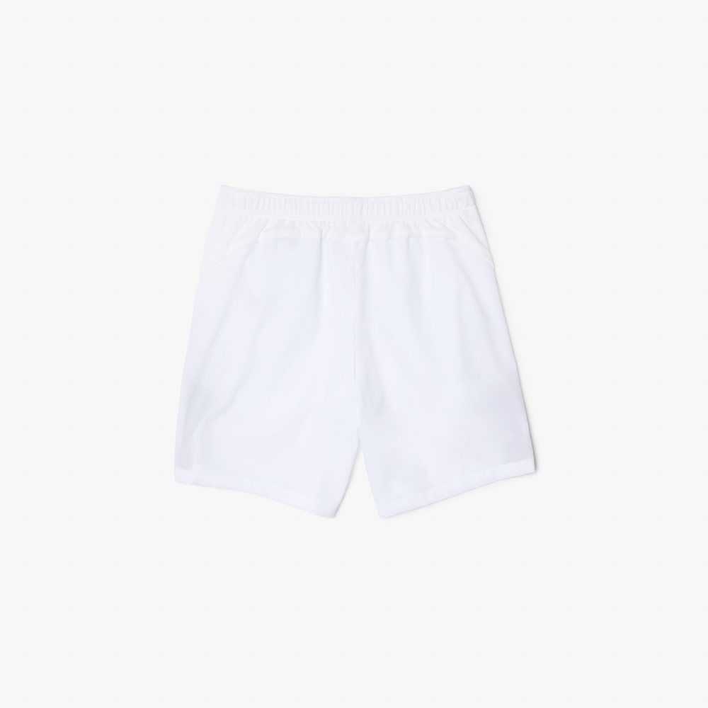 White / Navy Blue Lacoste SPORT Regular Fit Seamless Tennis Shorts | CSFAZJ-480