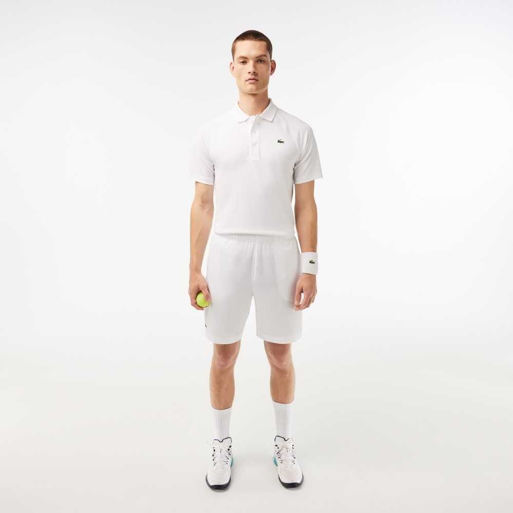 White / Navy Blue Lacoste SPORT Ultra-Light Shorts | WRIEJO-058