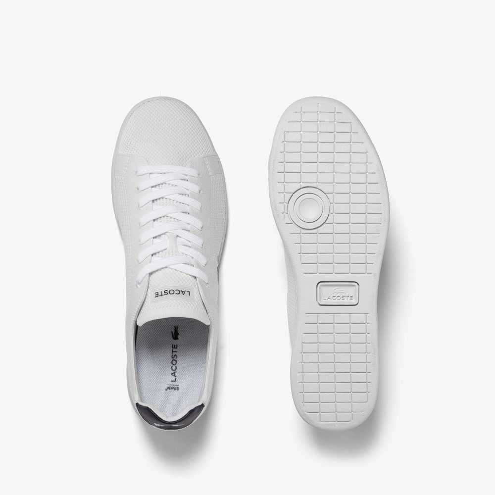 White / Navy Lacoste Carnaby Piquee Sneakers | QTZJRK-082