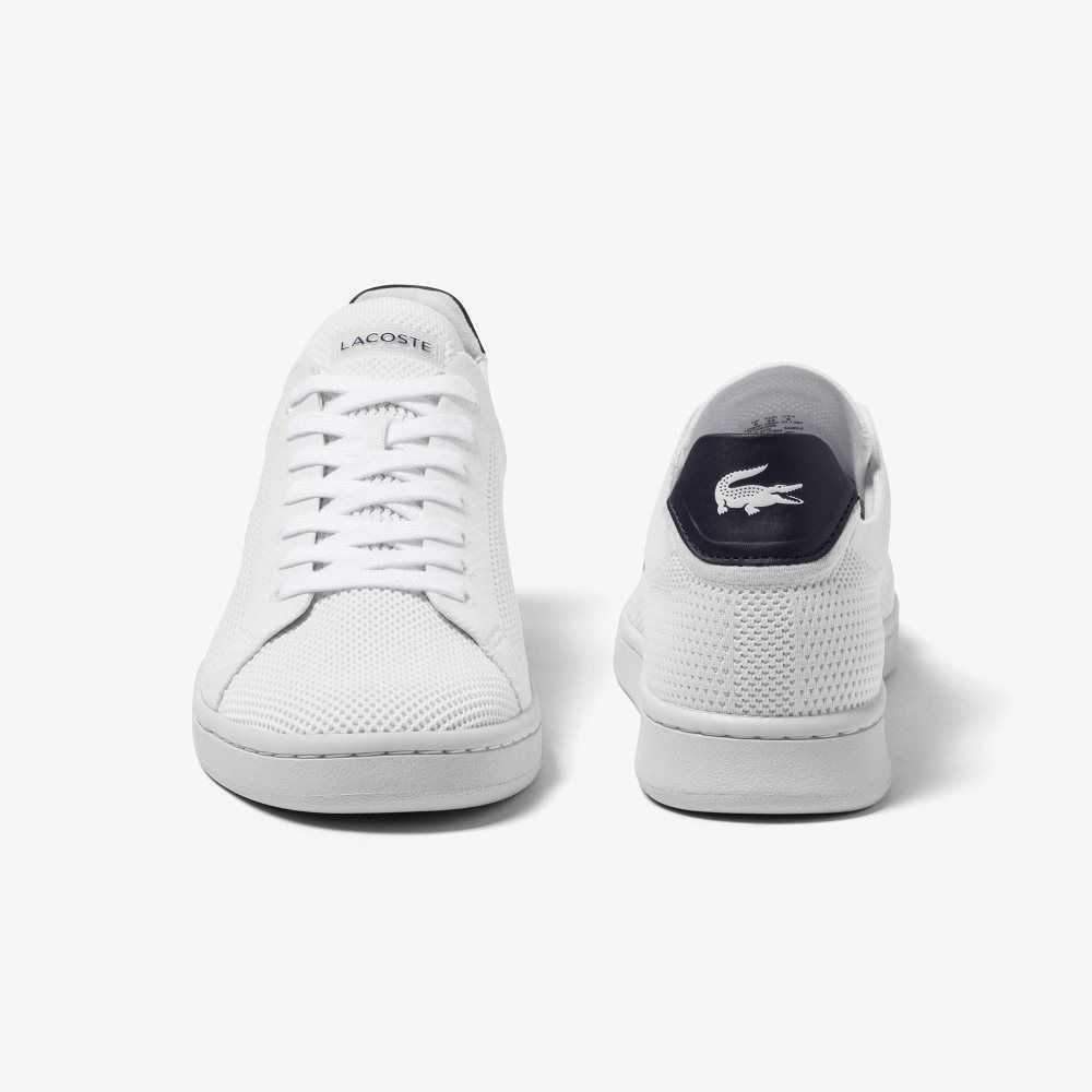 White / Navy Lacoste Carnaby Piquee Sneakers | QTZJRK-082