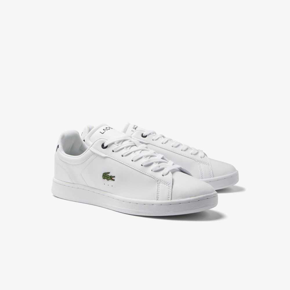 White / Navy Lacoste Carnaby Pro BL Leather Tonal Sneakers | GYWIUO-791