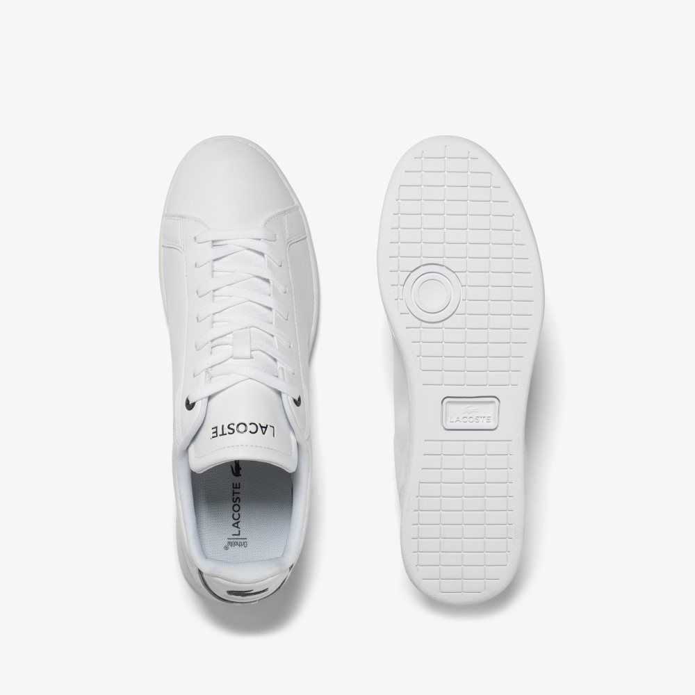 White / Navy Lacoste Carnaby Pro BL Leather Tonal Sneakers | GYWIUO-791