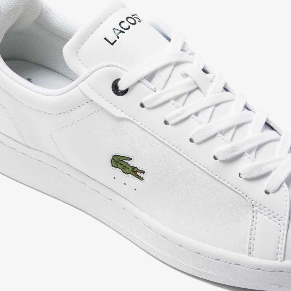 White / Navy Lacoste Carnaby Pro BL Leather Tonal Sneakers | GYWIUO-791