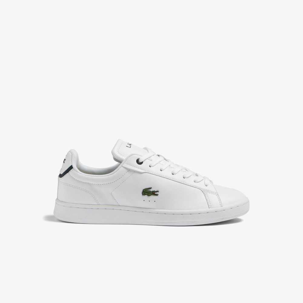 White / Navy Lacoste Carnaby Pro BL Leather Tonal Sneakers | GYWIUO-791