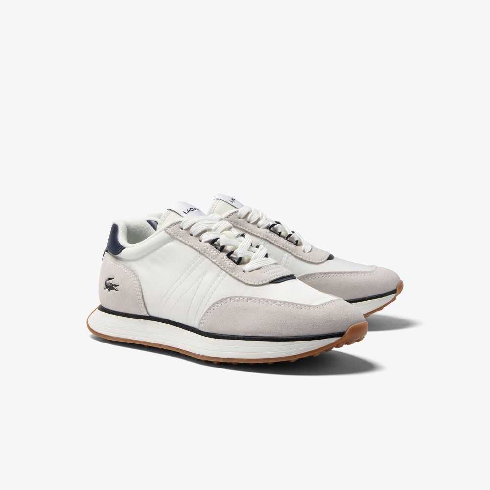 White / Navy Lacoste L-Spin Sneakers | IBPOFD-938