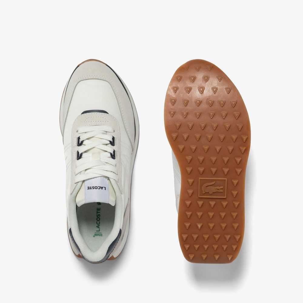 White / Navy Lacoste L-Spin Sneakers | IBPOFD-938