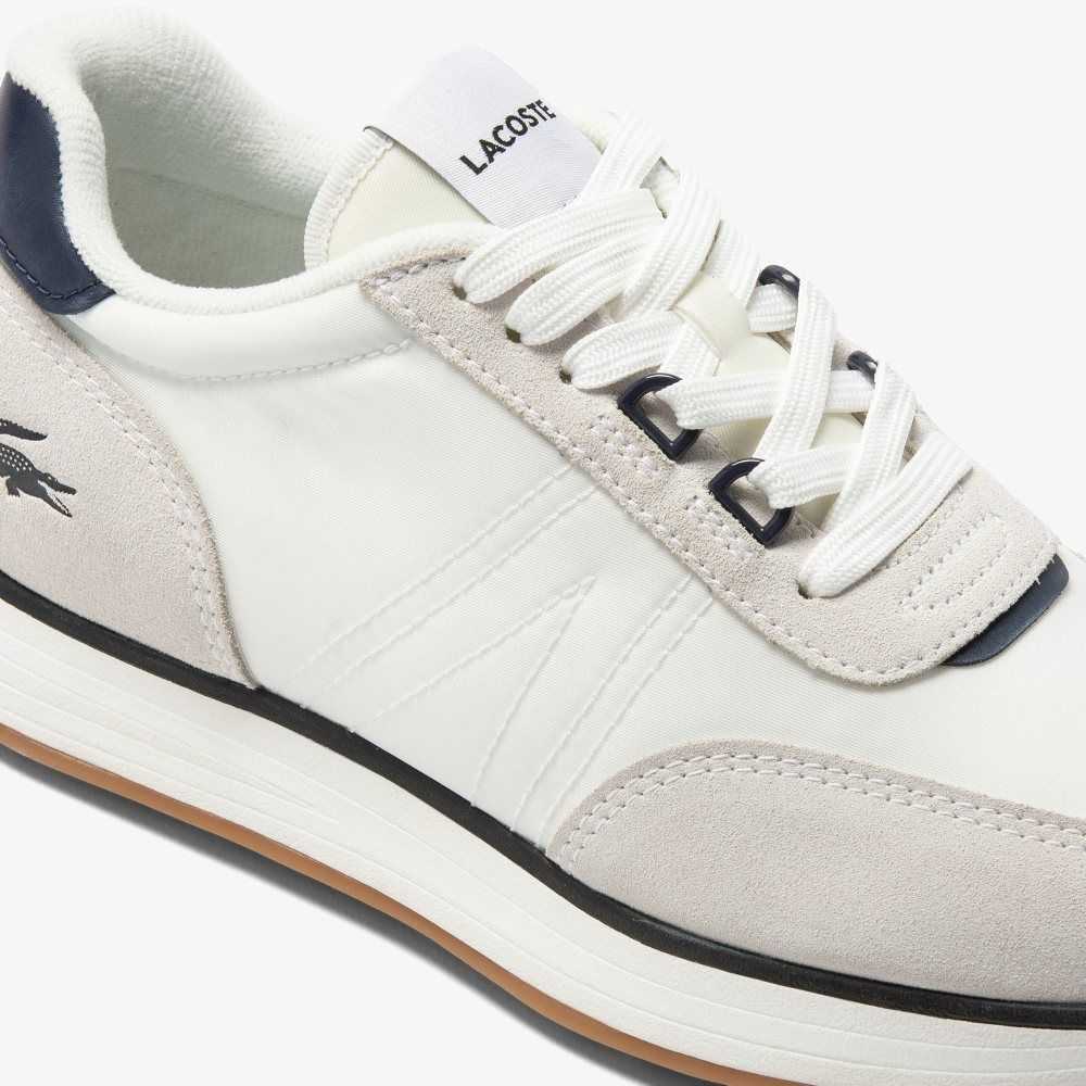 White / Navy Lacoste L-Spin Sneakers | IBPOFD-938