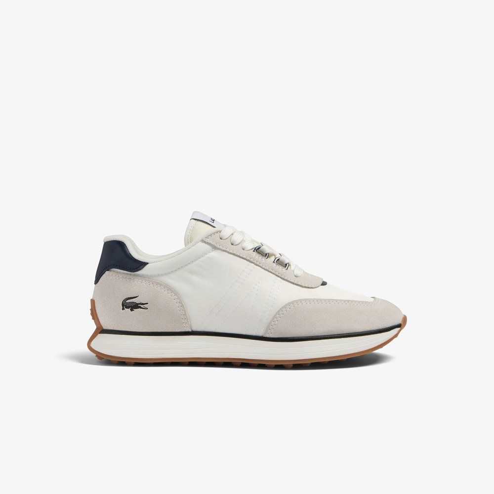 White / Navy Lacoste L-Spin Sneakers | IBPOFD-938