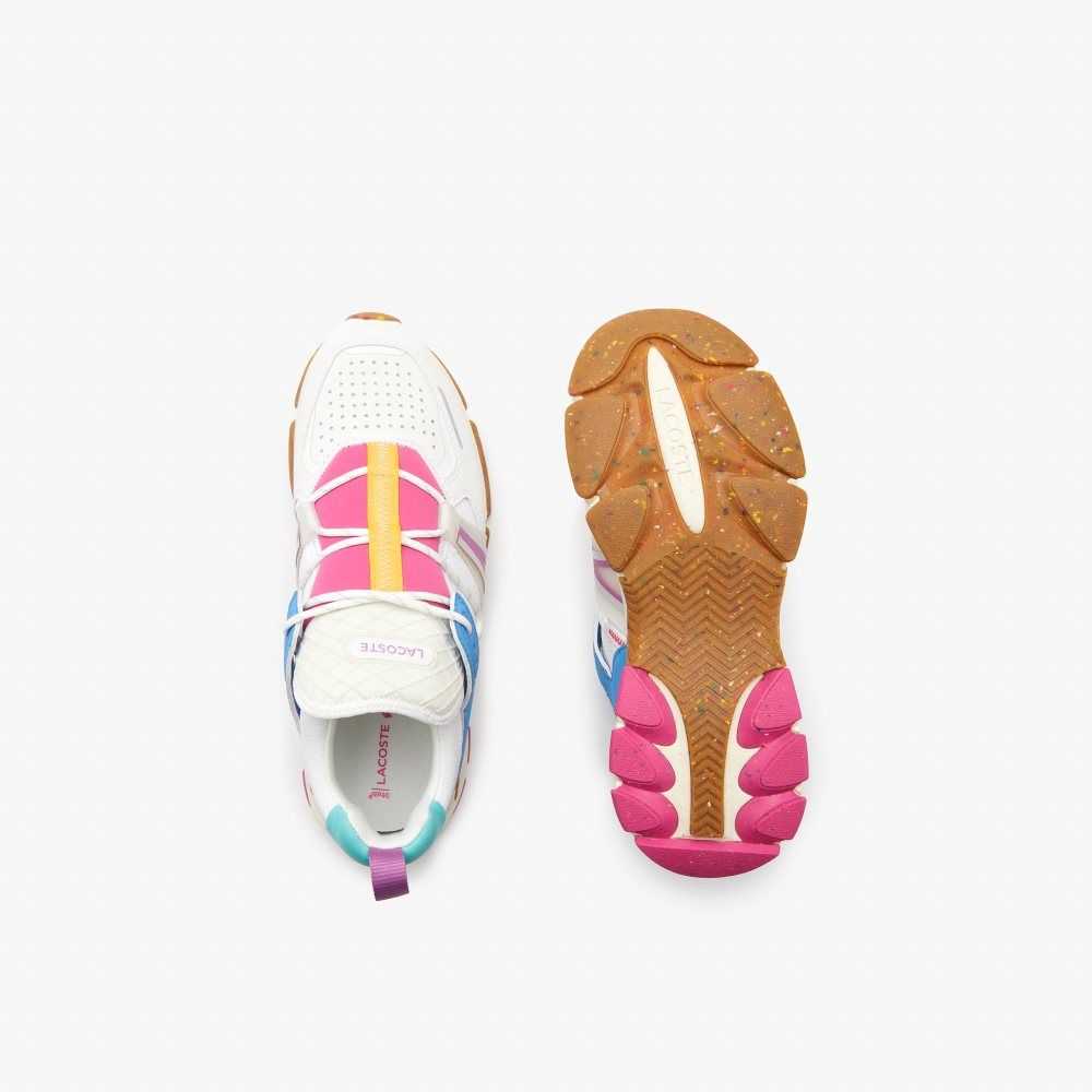 White/Pink Lacoste L003 Eco Sneakers | YCNVQJ-427