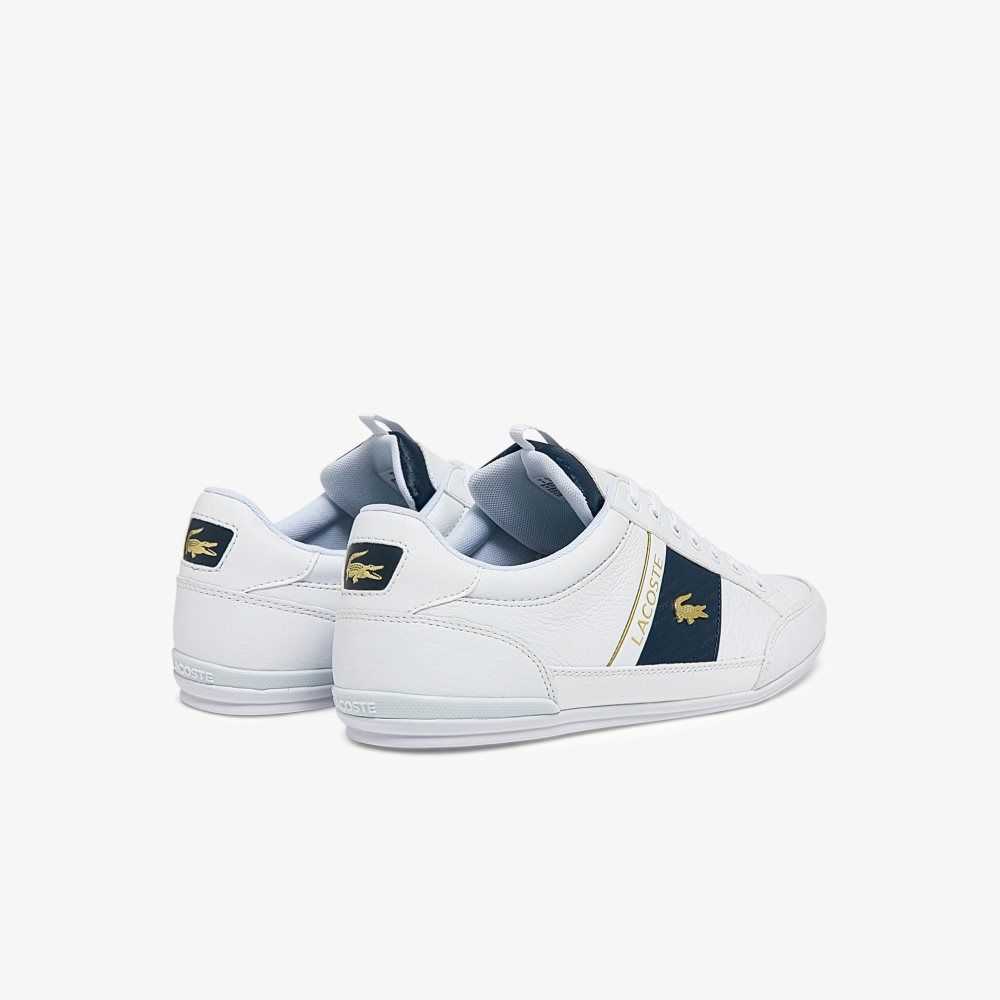 White/White Lacoste Chaymon Leather and Carbon Fiber Sneakers | ZBXFUL-847