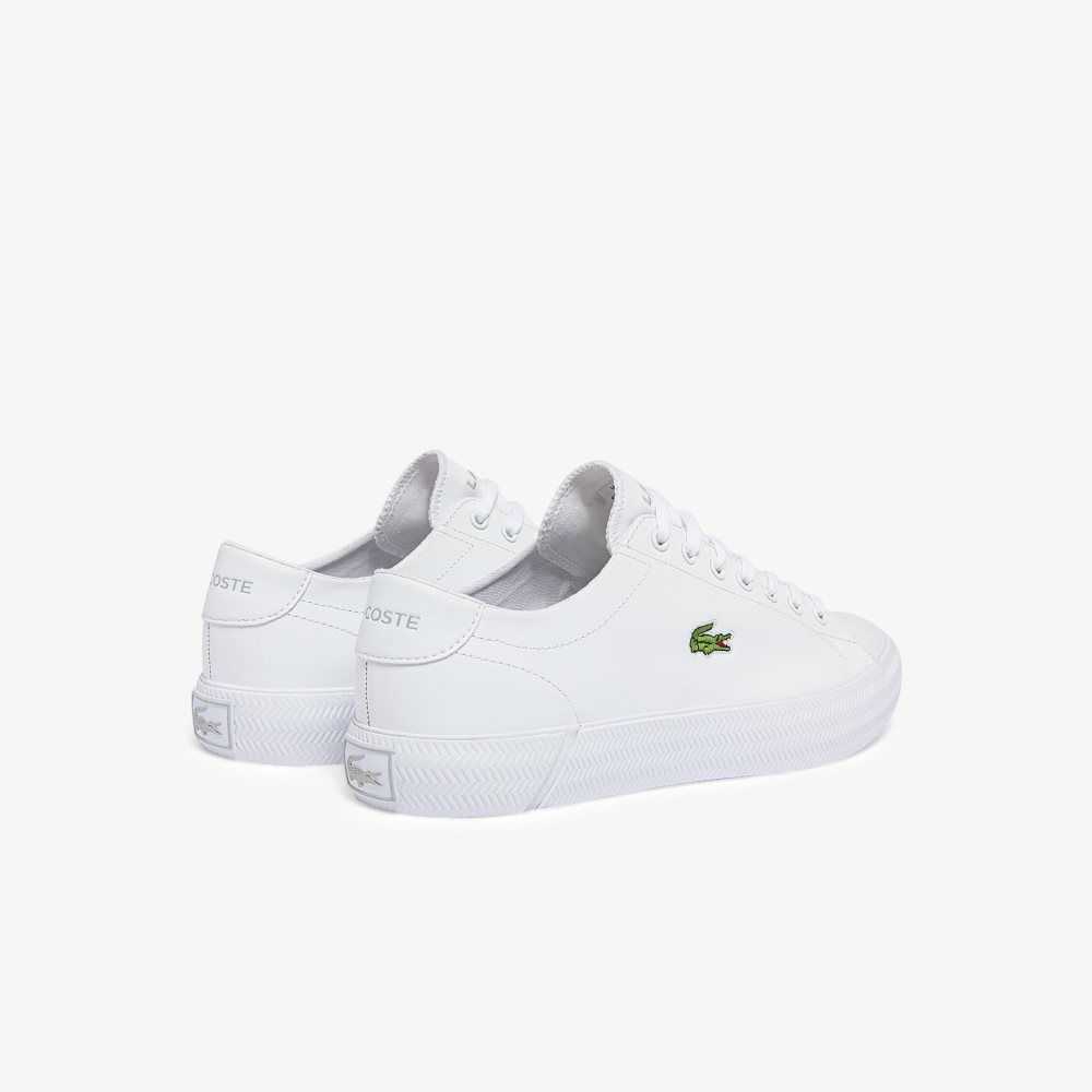 White/White Lacoste Gripshot Leather Sneakers | YVWQTM-341