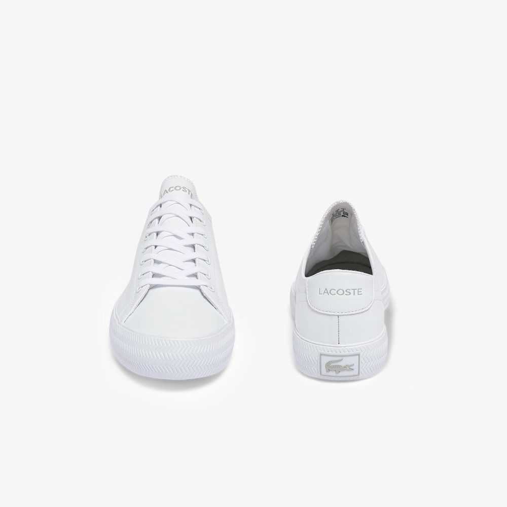 White/White Lacoste Gripshot Leather Sneakers | YVWQTM-341