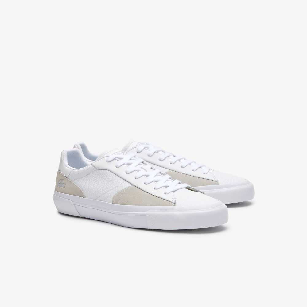 White/White Lacoste L006 Leather Sneakers | PSBMCJ-810