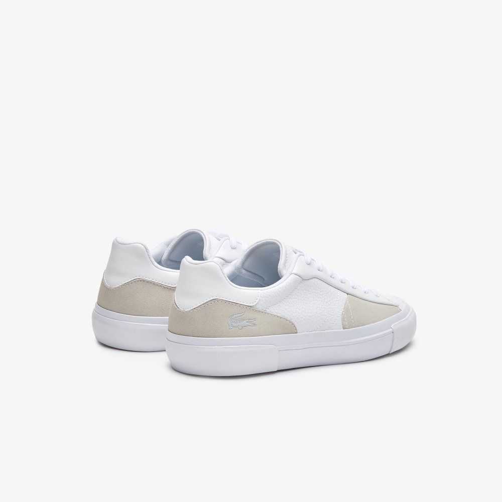 White/White Lacoste L006 Leather Sneakers | PSBMCJ-810