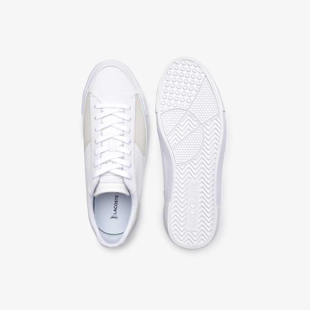 White/White Lacoste L006 Leather Sneakers | PSBMCJ-810