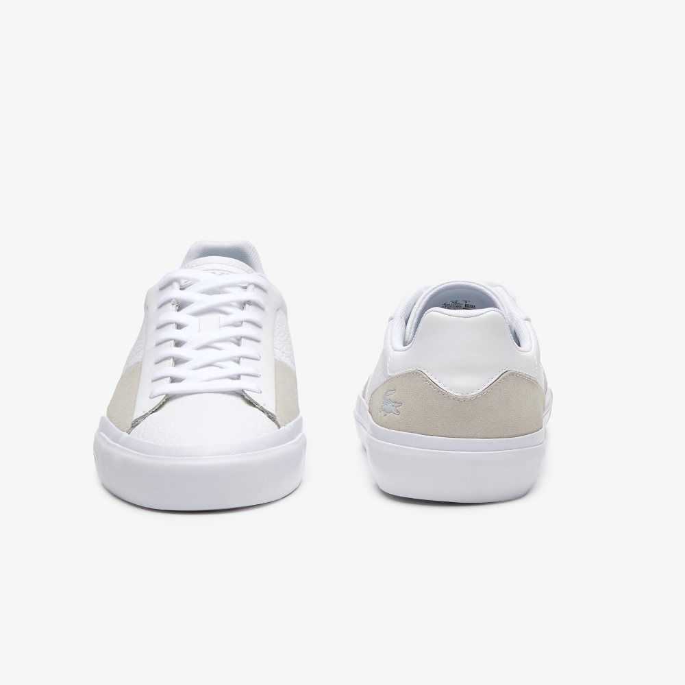 White/White Lacoste L006 Leather Sneakers | PSBMCJ-810