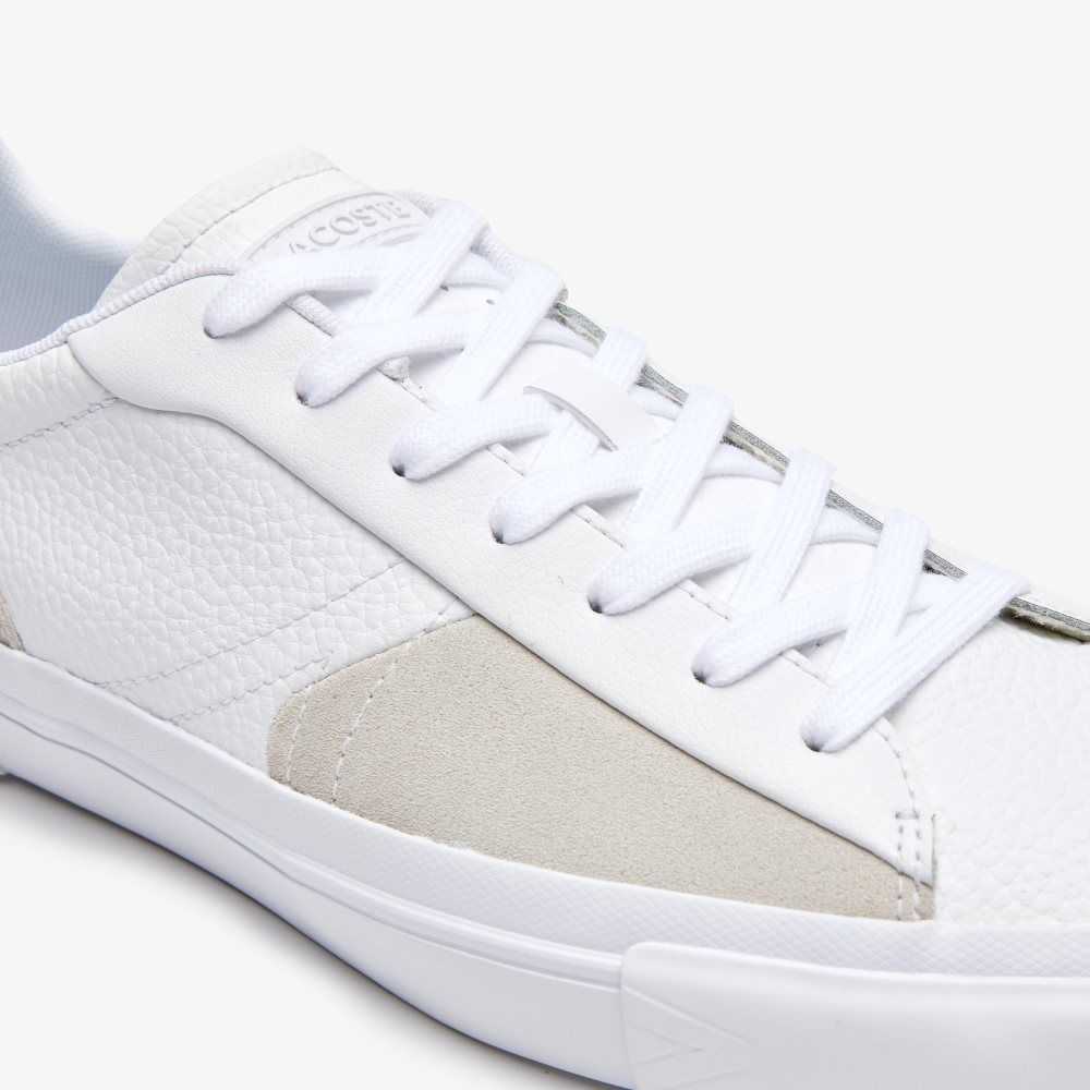 White/White Lacoste L006 Leather Sneakers | PSBMCJ-810