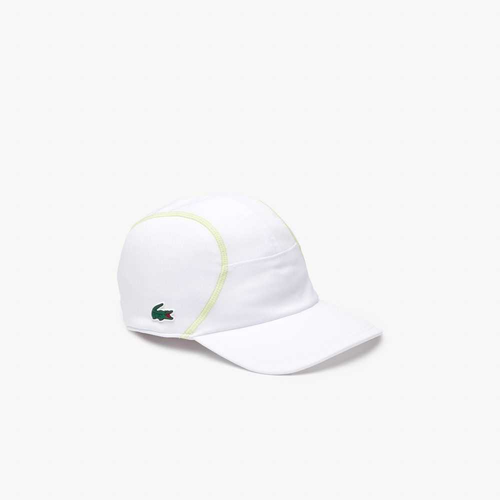 White / Yellow Lacoste Tennis Mesh Panel Cap | NSDRGV-075