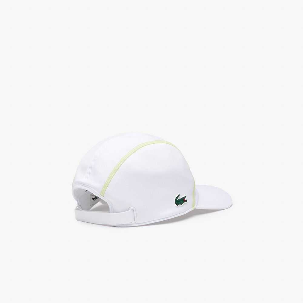 White / Yellow Lacoste Tennis Mesh Panel Cap | NSDRGV-075