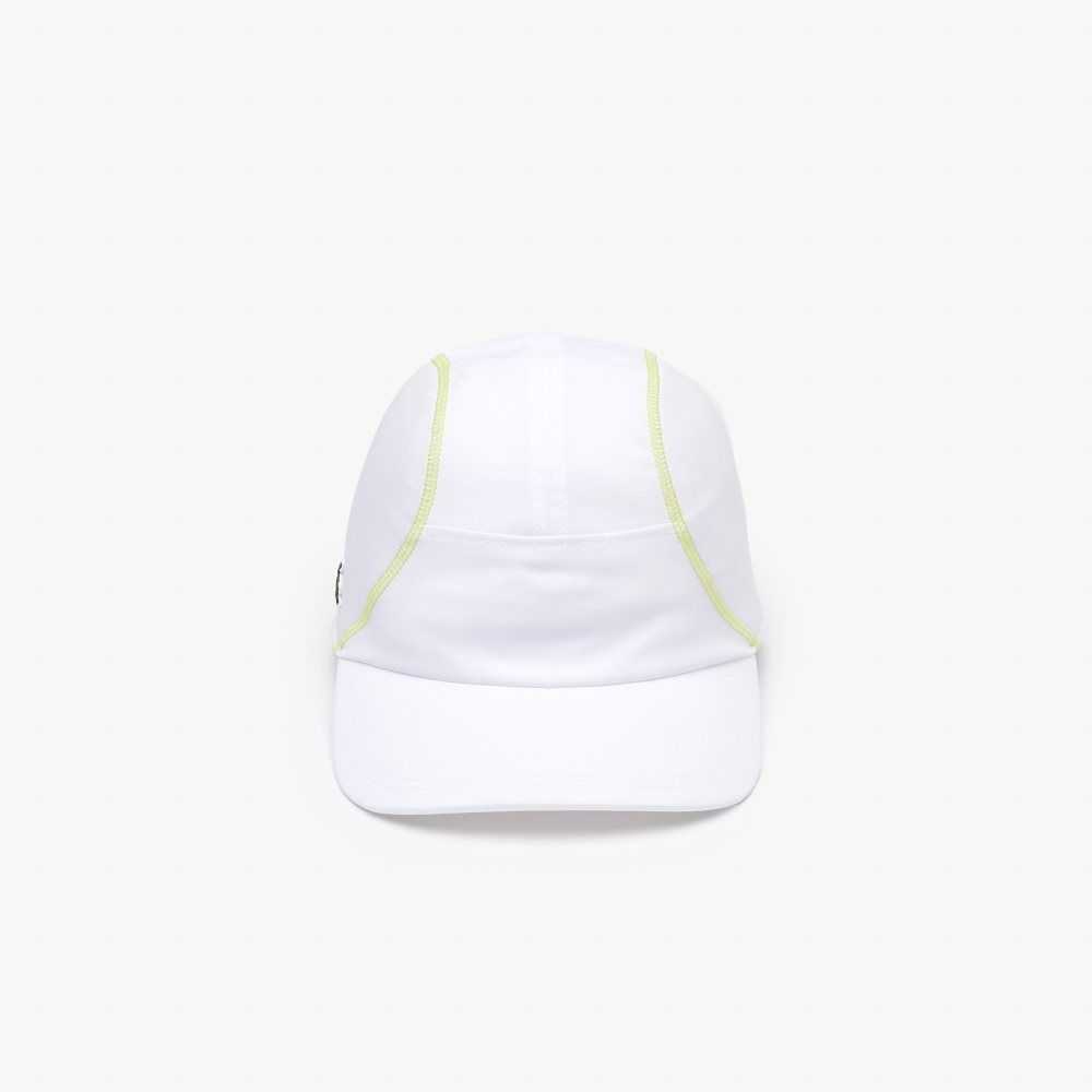 White / Yellow Lacoste Tennis Mesh Panel Cap | NSDRGV-075